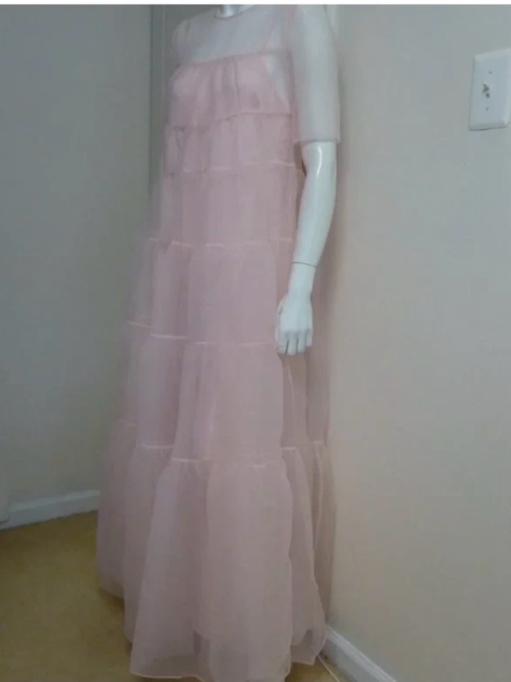 Staud Hyacinth Short-Sleeve Tiered Organza Maxi Dress - Picture 7 of 10